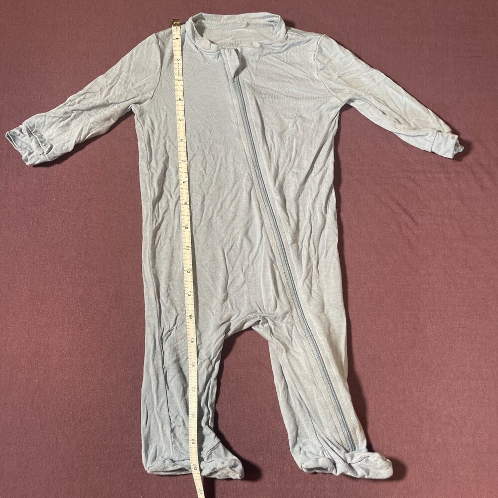 Milkberry Blue Baby Zipper Footed Pajamas - Size 3-6 Months - Picture 3 of 5